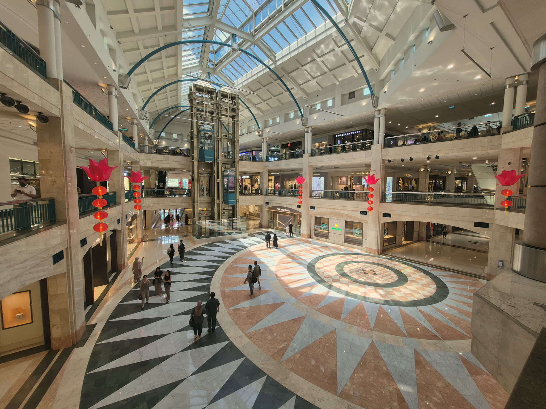 The atrium of Plaza Senayan, under its glass roof
